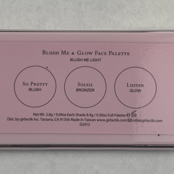 Girlactik Blush Me & Glow Face Palette Light Bronzer Highlighter Trio 2.8g NEW - Picture 5 of 8